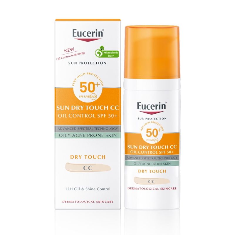 Kem Chống Nắng Kiểm Soát Dầu, Nâng Tông Tự Nhiên Eucerin Sun Dry Touch CC Oil Control SPF50+ 50ml