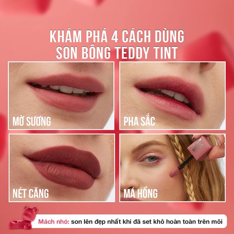Son Kem Lì Bông Bền Màu Maybelline Superstay Teddy Tint 5ml
