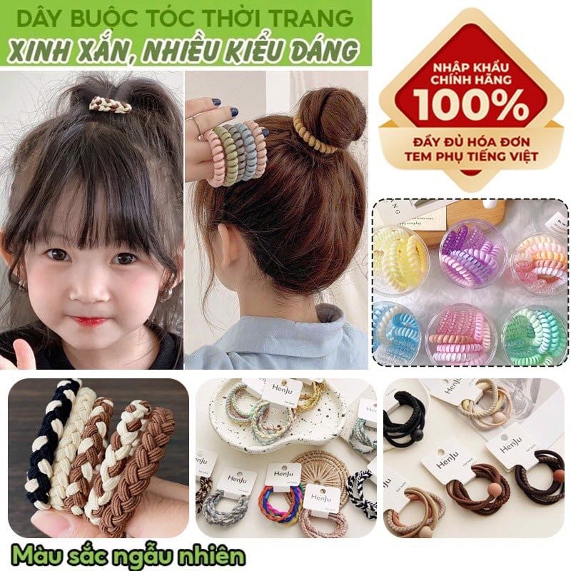 [NHẬP KHẨU] Dây Buộc Tóc Cao Su Co Giãn Thiết Kế Đơn Giản Phong Cách Hàn Quốc TOOLA Hair Bands Scrunchies