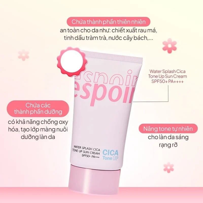 Kem Chống Nắng Espoir Nâng Tông Water Splash Cica Tone Up Sun Cream SPF50+ PA++++ 60ml