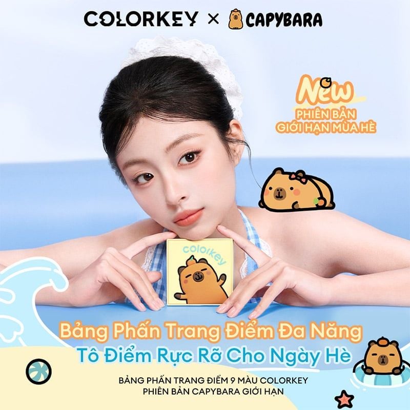Bảng Phấn Mắt 9 Ô Màu Colorkey Orange Capybara Nine Shades Eyeshadow Palette 13.5g