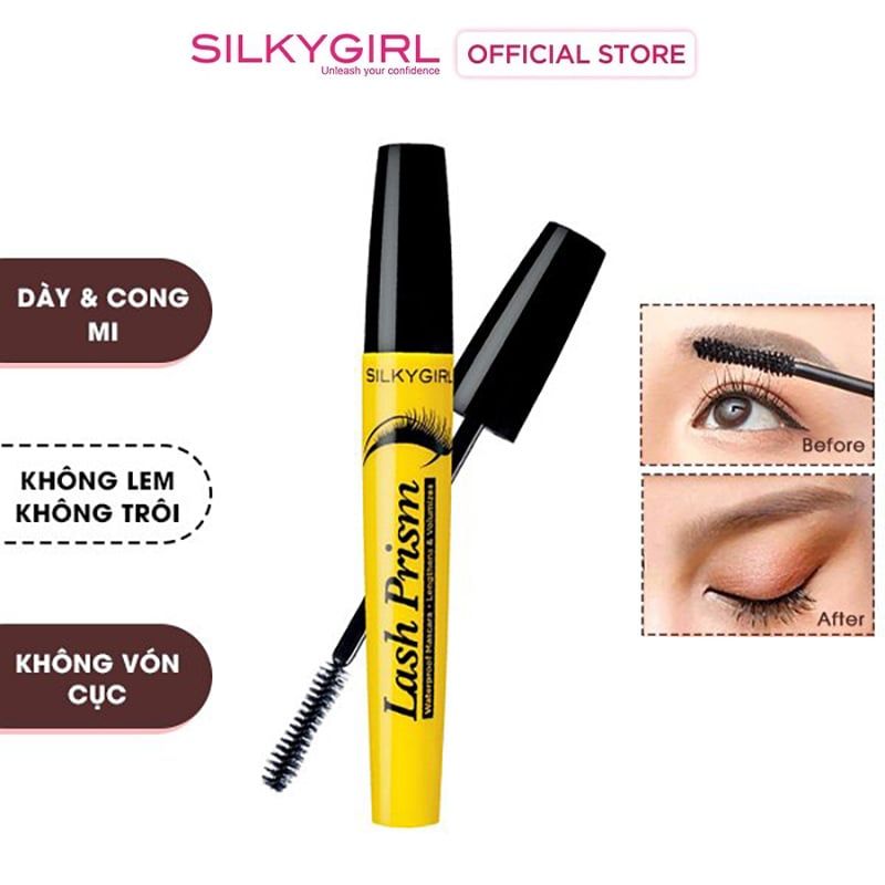 Mascara Silkygirl Làm Dày Mi, Chống Trôi Lash Prism Waterproof Mascara 01 Blackest Black - 4ml