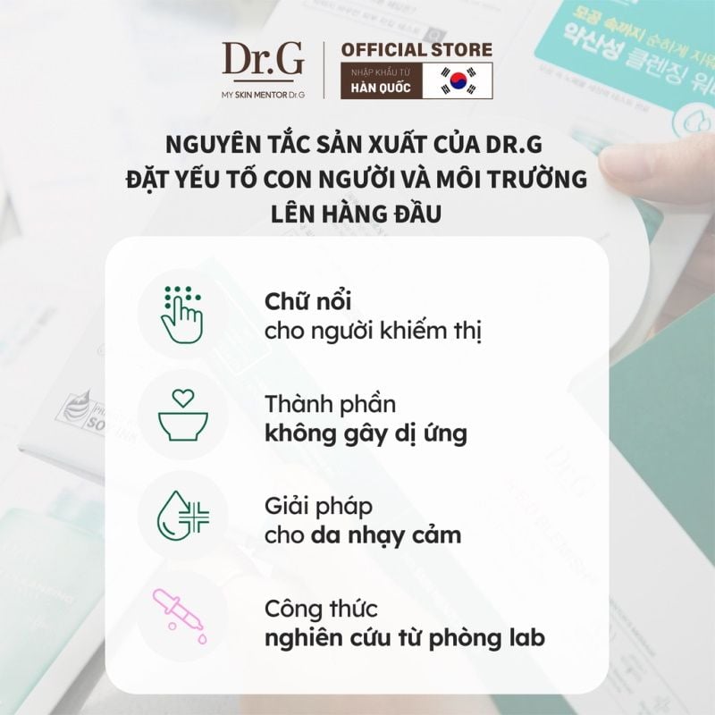 Sữa Rửa Mặt Dạng Gel Tạo Bọt Dịu Nhẹ, Làm Sạch Sâu, Cấp Ẩm, Cho Da Nhạy Cảm Dr.G pH Cleansing Gel Foam 200ml