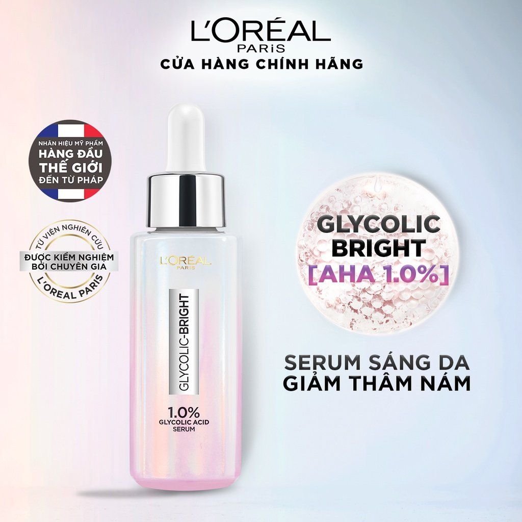 Serum L'oreal Tinh Chất Mờ Thâm Nám Sau 2 Tuần L'oreal Glycolic-Bright Instant Glowing Serum 30ml