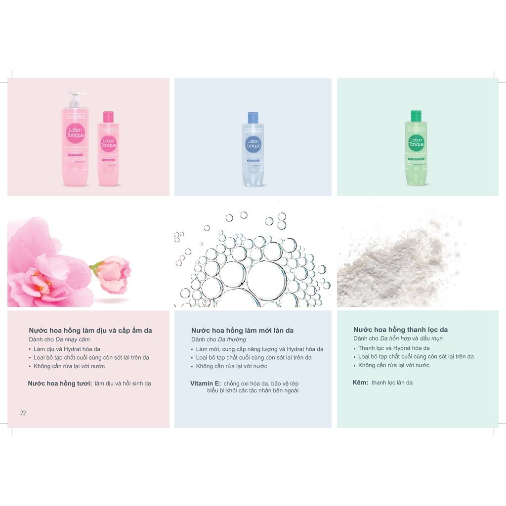 Nước Hoa Hồng Evoluderm Cân Bằng Độ Ẩm Lotion Tonique Peaux 250ml