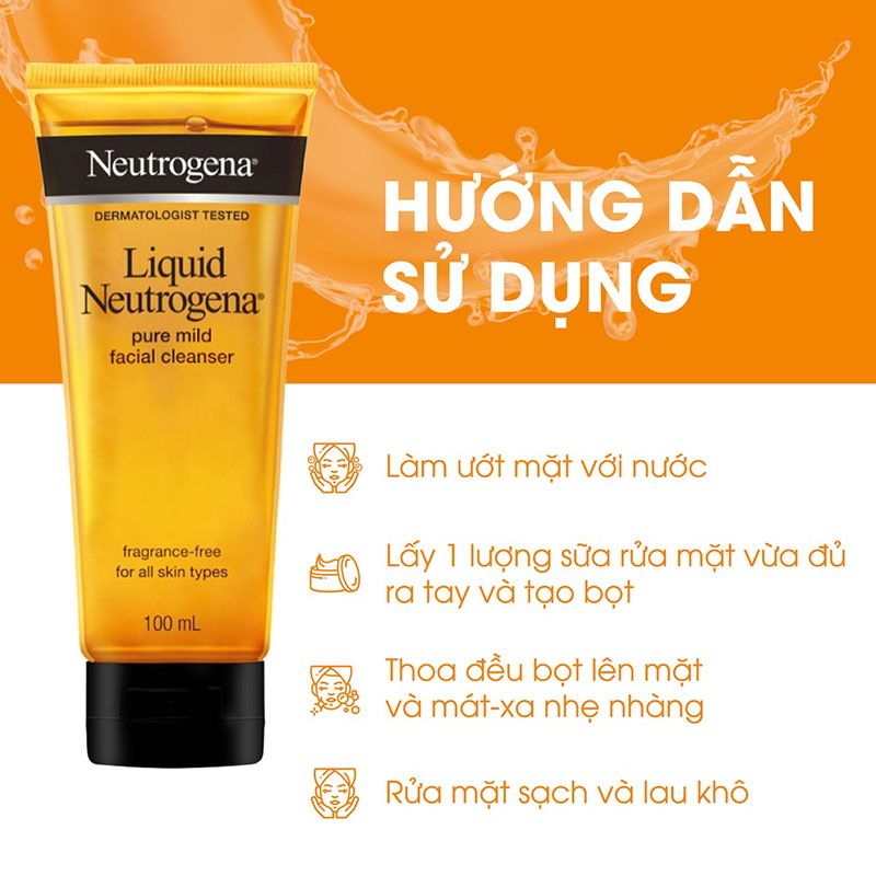 Sữa Rửa Mặt Neutrogena Dịu Nhẹ Dạng Gel Liquid Pure Facial Cleanser 100ml