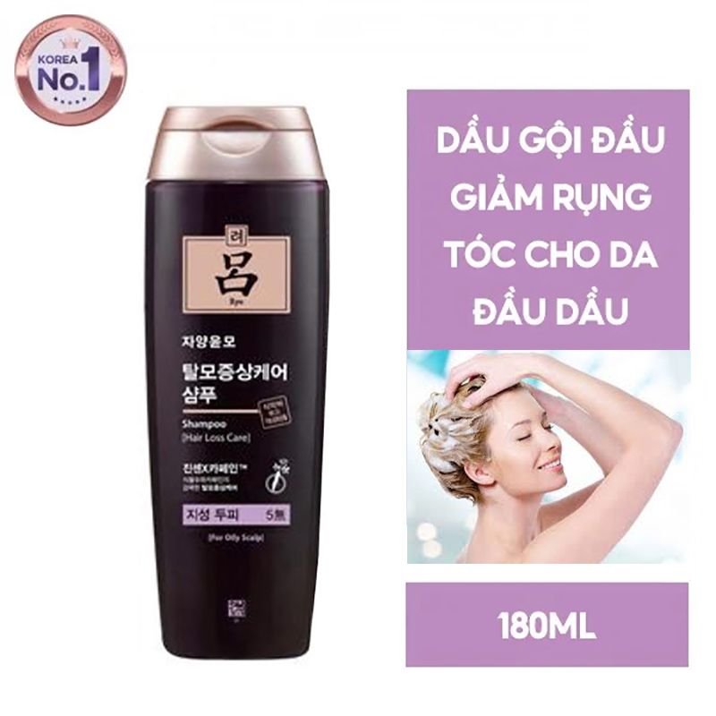 Dầu Gội Đầu Giảm Rụng Tóc Cho Da Dầu Ryo Hair Loss Care For Oily Scalp Shampoo 180ml