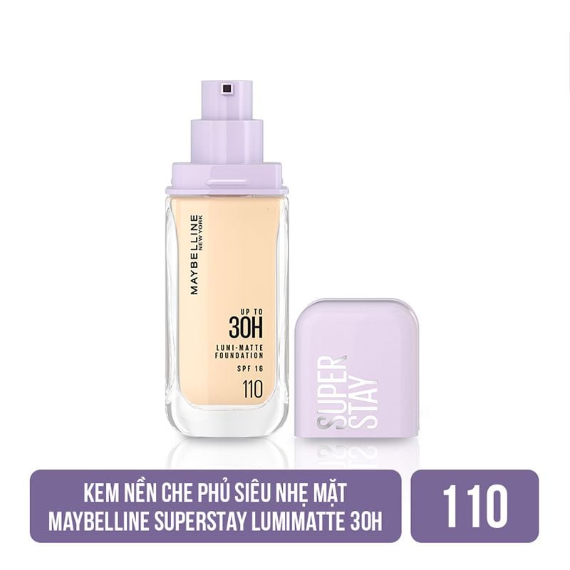 Kem Nền Bắt Sáng, Che Phủ Cao, Siêu Nhẹ Mặt Maybelline Super Stay Up To 30H Lumi Matte Foundation 35ml