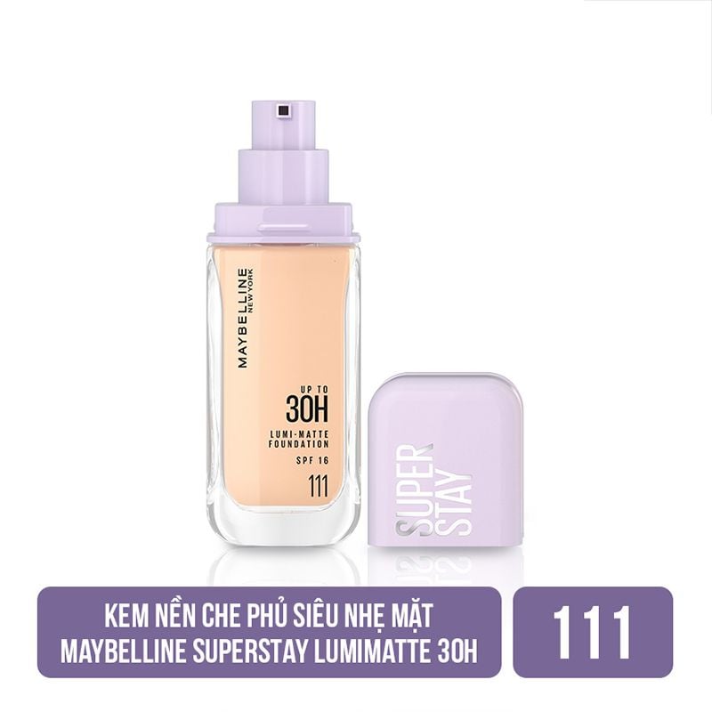Kem Nền Bắt Sáng, Che Phủ Cao, Siêu Nhẹ Mặt Maybelline Super Stay Up To 30H Lumi Matte Foundation 35ml