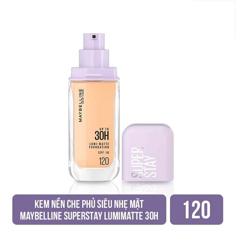 Kem Nền Bắt Sáng, Che Phủ Cao, Siêu Nhẹ Mặt Maybelline Super Stay Up To 30H Lumi Matte Foundation 35ml
