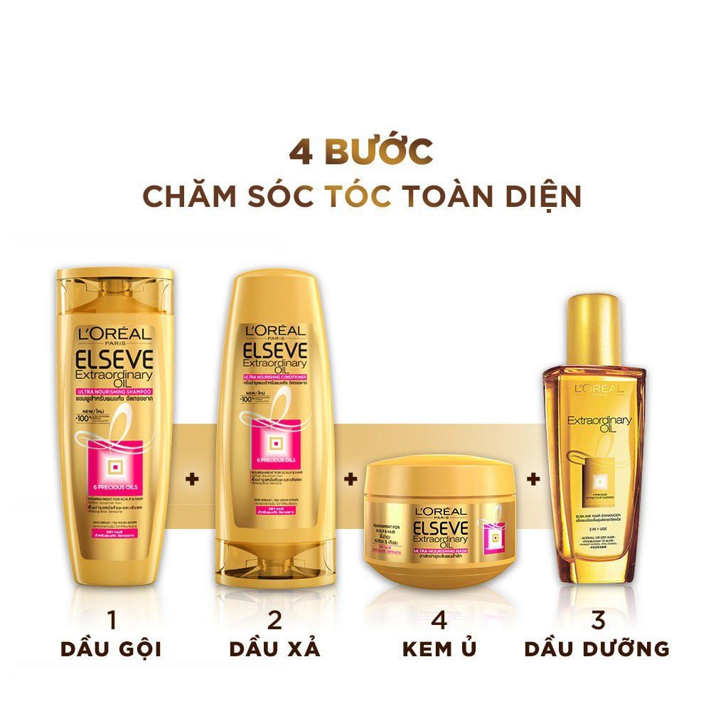 Dầu Gội Giúp Tóc Suôn Mượt Chiết Xuất Tinh Dầu Hoa L'oreal Elseve Extraordinary Oil Ultra Nourishing Shampoo 620ml