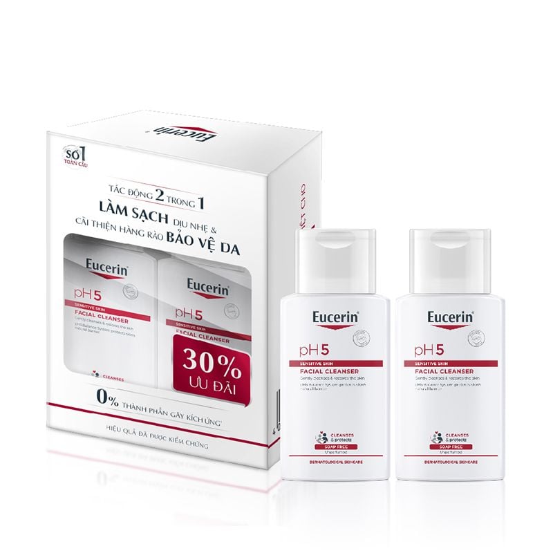 Sữa Rửa Mặt Eucerin Làm Sạch Sâu Cho Da Nhạy Cảm pH5 Facial Cleanser Sensitive Skin