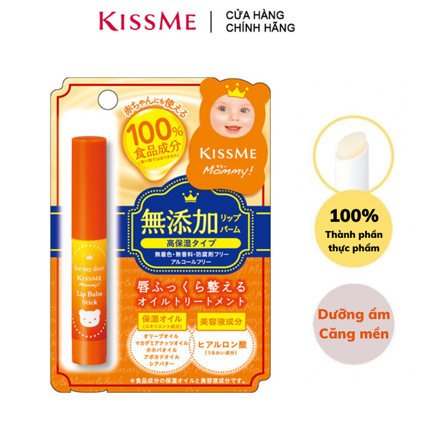 Son Dưỡng Môi Cấp Ẩm, Ngừa Khô Ráp Cho Bé Kissme Mommy Lip Balm Stick 2.5g