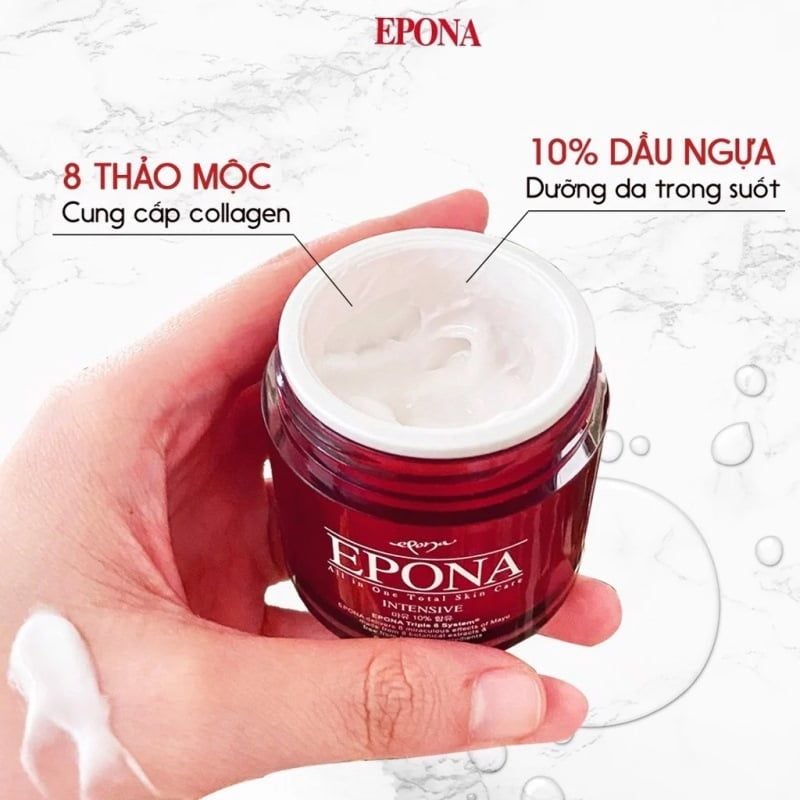 Kem Dưỡng Da Đa Năng Hỗ Trợ Dưỡng Trắng Da Từ Dầu Ngựa Epona All In One Total Skin Care Intensive 50ml