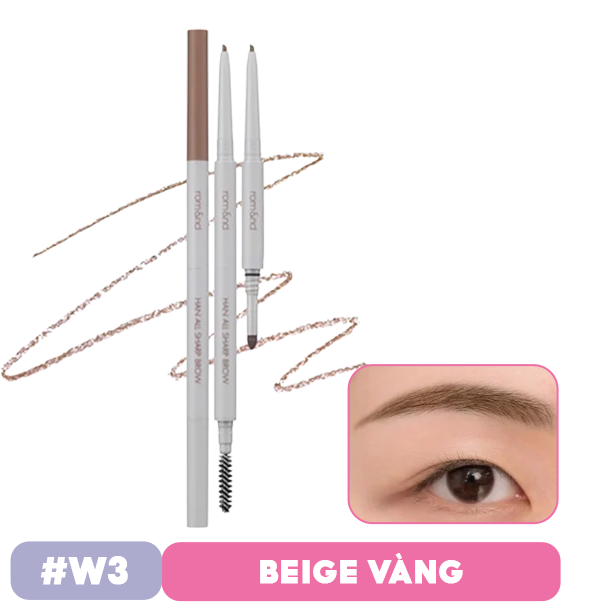 Chì Kẻ Mày Nét Mảnh Romand 3 Trong 1 Cho Đôi Chân Mày Hoàn Hảo, Sắc Nét Han All Sharp Brow - Han All Line