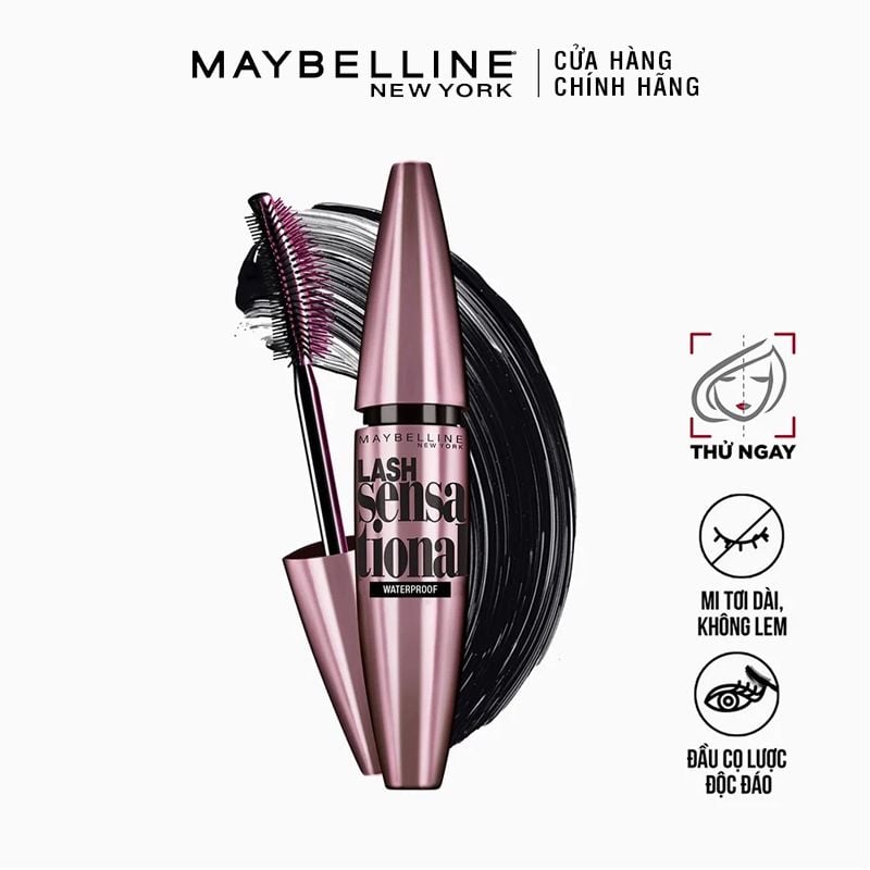 Mascara Maybelline Làm Tơi Mi, Nâng Mi Lash Sensational Waterproof 10ml