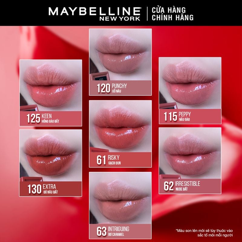 (BST SON "SỐT") Son Kem Bóng Bền Màu, Nhẹ Môi Maybelline New York Superstay Vinyl Ink 4.2ml