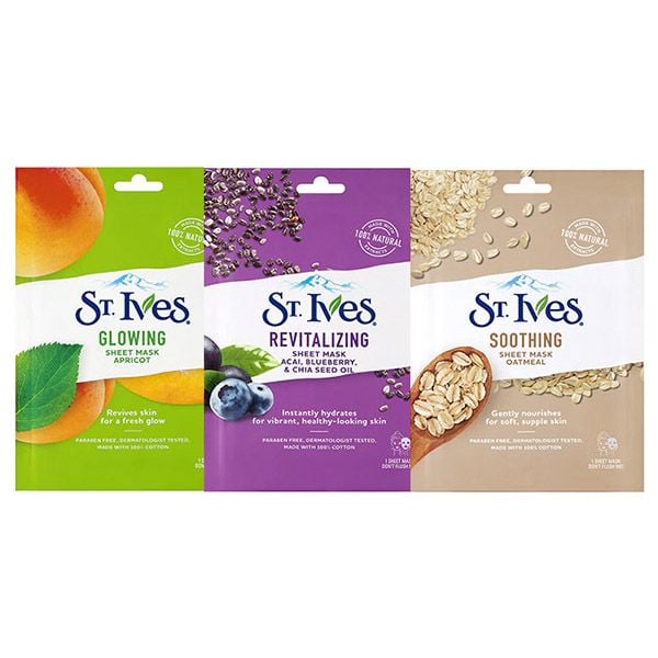 Mặt Nạ Chiết Xuất Tự Nhiên Dưỡng Sáng, Cấp Ẩm, Phục Hồi ST.IVES Sheet Mask 23ml #APRICOT