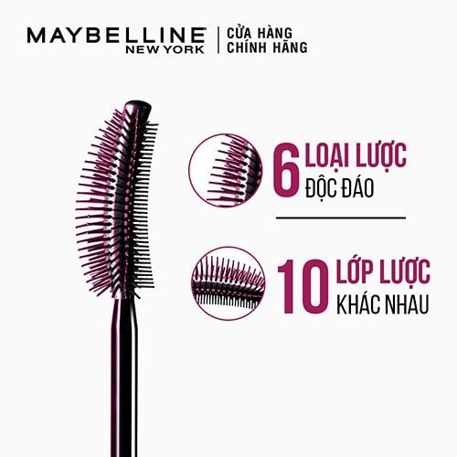  Mascara Maybelline Làm Tơi Mi, Nâng Mi Lash Sensational Waterproof 10ml 