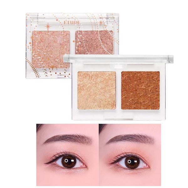 [Glittery Snow] Phấn Mắt Hai Ô Ánh Nhũ Lấp Lánh, Mềm Mịn Etude Glittery Snow Air Mousse Palette