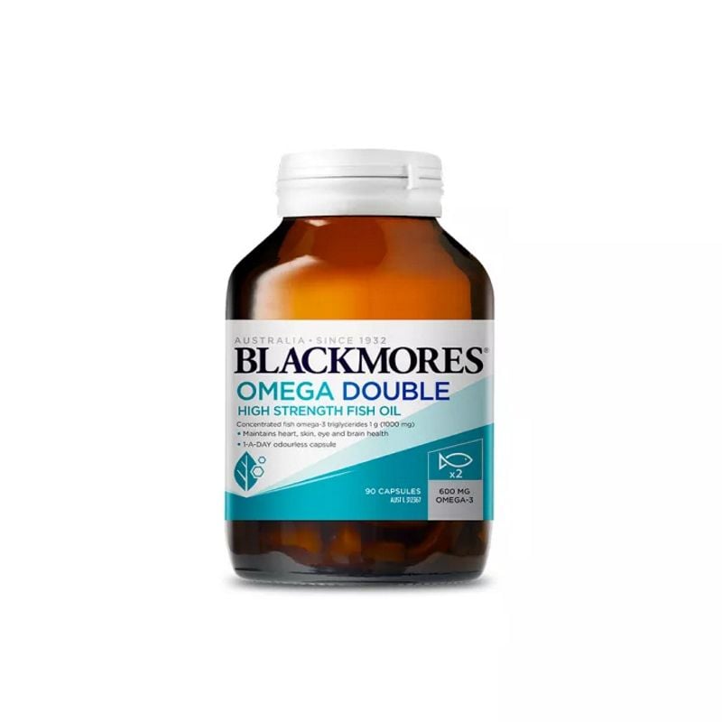 [90 Viên/Lọ] Viên Uống Dầu Cá Hỗ Trợ Thị Lực, Làm Đẹp Da Blackmores Omega Double High Strength Fish Oil (date 7/2027)