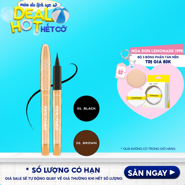 Bút Kẻ Mắt Nước Siêu Mảnh, Sắc Nét, Chống Trôi Hiệu Quả Lemonade Supertiger Tigereyes Liner 1g