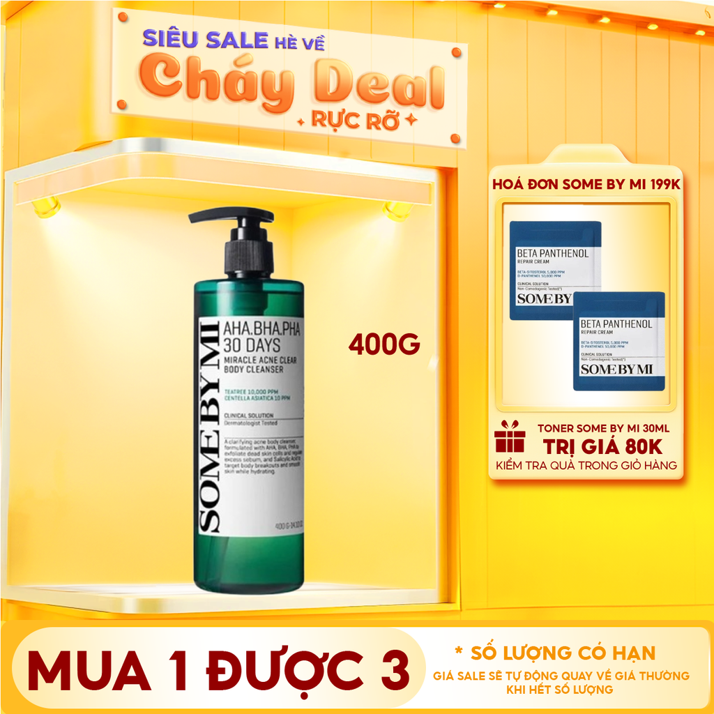 Sữa Tắm Some By Mi Làm Sạch Mụn Cơ Thể AHA-BHA-PHA 30 Days Miracle Acne Clear Body Cleanser 400g