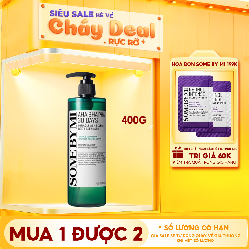Sữa Tắm Some By Mi Làm Sạch Mụn Cơ Thể AHA-BHA-PHA 30 Days Miracle Acne Clear Body Cleanser 400g