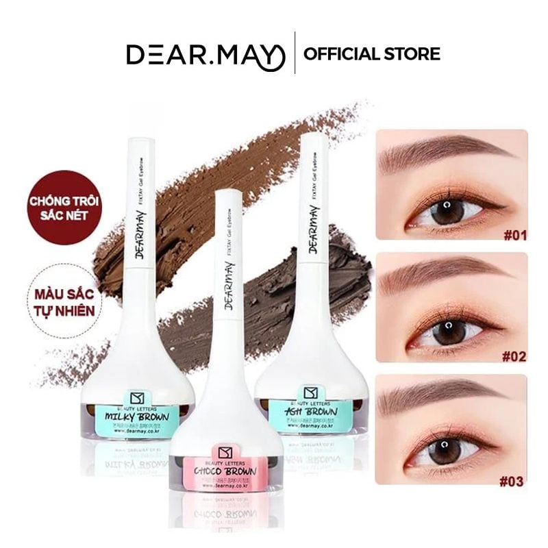 Gel Kẻ Mày Dearmay Sắc Nét Hoàn Hảo, Chống Trôi Hiệu Quả Fixtay Gel 3.6g