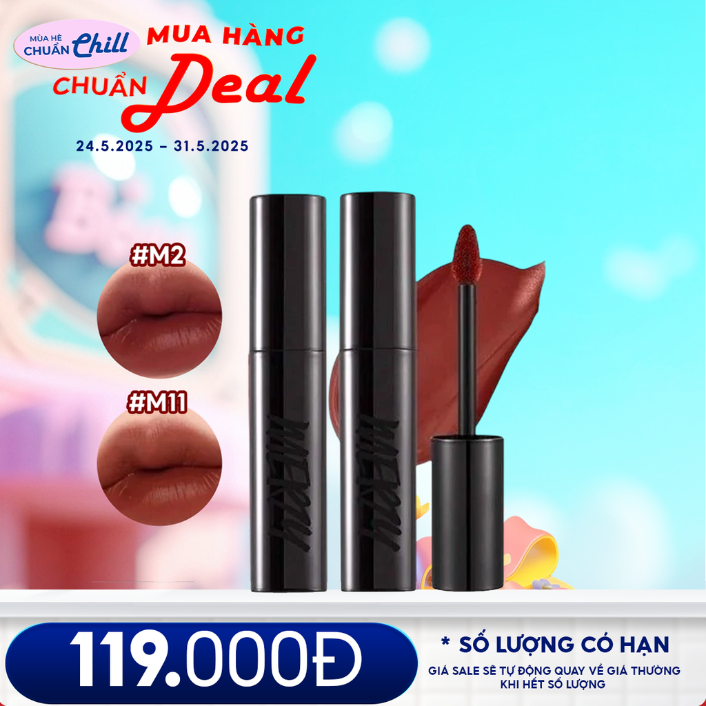 [Merzy Glam M13 Vỏ Bạc] Son Kem Siêu Lì, Mịn Môi Merzy Noir In The Mellow Tint