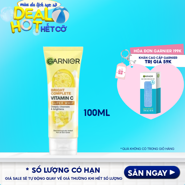 Sữa Rửa Mặt Tạo Bọt Hỗ Trợ Dưỡng Sáng Da Garnier Light Complete Brightening Whip Foam 100ml