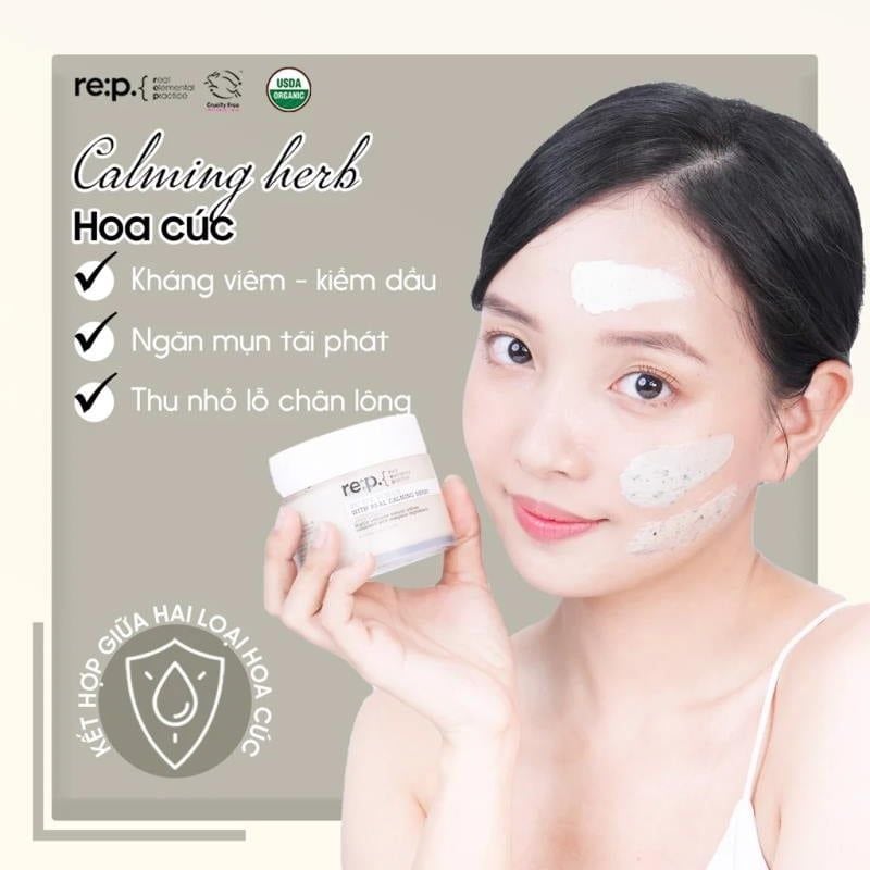 Mặt Nạ Đất Sét Re:p Thu Nhỏ Lỗ Chân Lông, Phục Hồi Da Chiết Xuất Cây Hương Thảo Bio Fresh Mask With Real Nutrition Herbs 130g