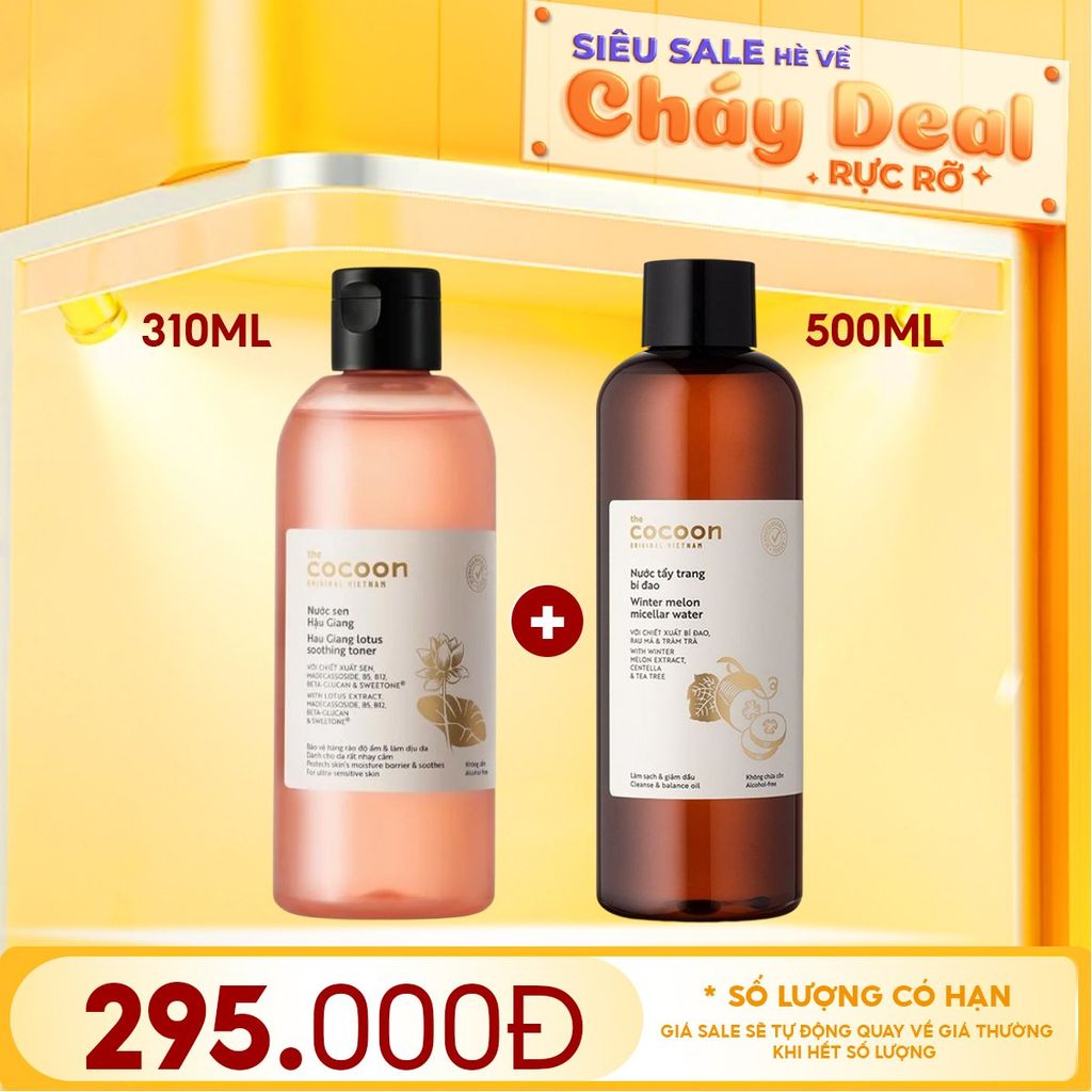 Nước Cân Bằng Cocoon Sen Hậu Giang Làm Dịu Da Nhạy Cảm Hau Giang Lotus Soothing Toner