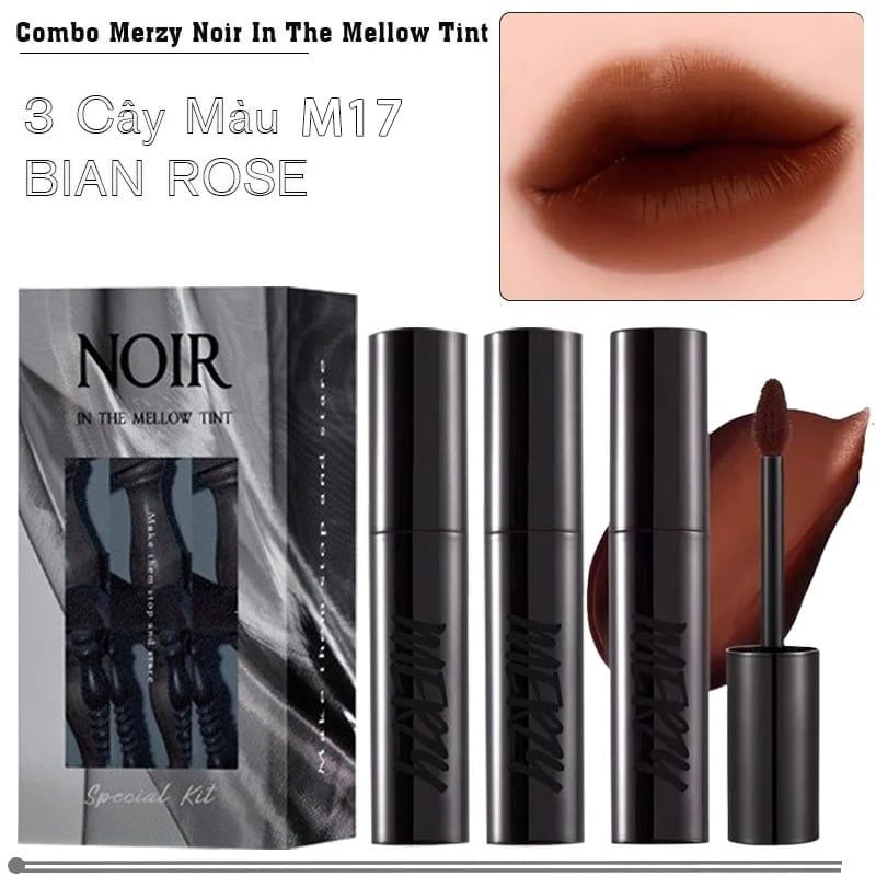 [Merzy Glam M13 Vỏ Bạc] Son Kem Siêu Lì, Mịn Môi Merzy Noir In The Mellow Tint