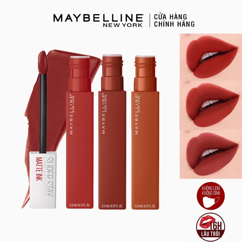 Son Kem Lì Maybelline Lên Màu Chuẩn, Lâu Trôi New York Superstay Matte Ink City Edition 5ml