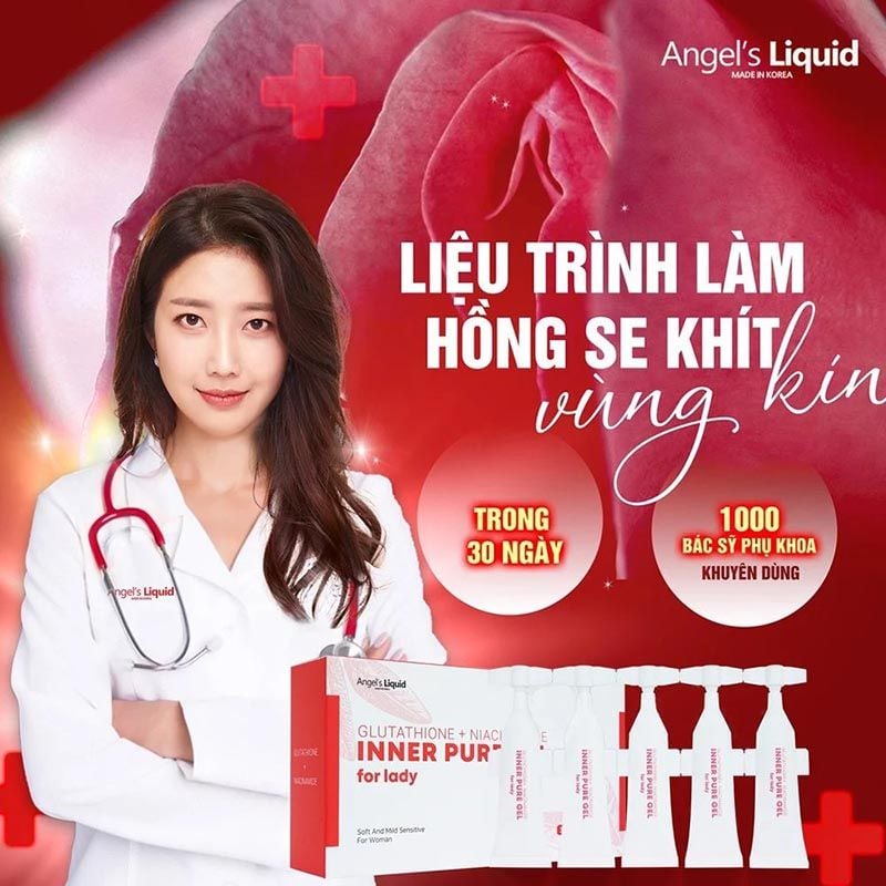 Tinh Chất Làm Hồng Và Se Khít Vùng Kín Angel's Liquid Glutathione + Niacinamide Inner Pure Gel (Che tên sản phẩm khi giao hàng)