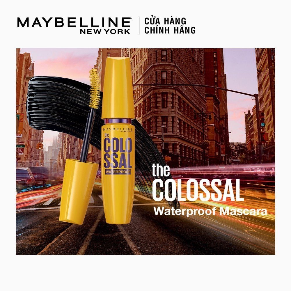 Mascara Maybelline Dưỡng Mi Chắc Khỏe, Làm Dày Mi The Colossal Waterproof Mascara 9.2ml
