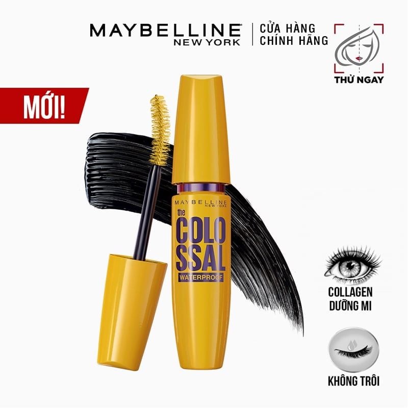 Mascara Dưỡng Mi Chắc Khỏe, Làm Dày Mi Maybelline The Colossal Waterproof Mascara 9.2ml