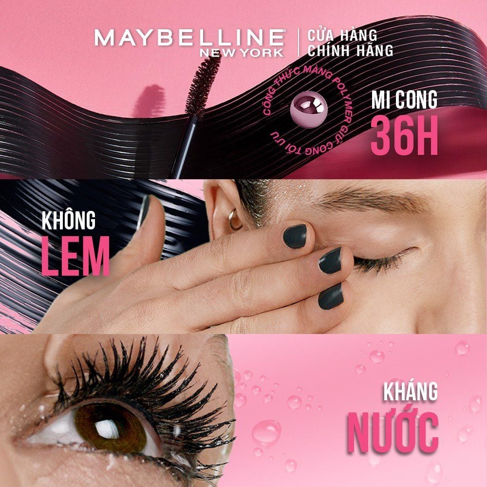 Mascara Làm Dài Và Cong Mi, Không Lem Không Trôi Maybelline The Hyper Curl Mascara 9.2ml