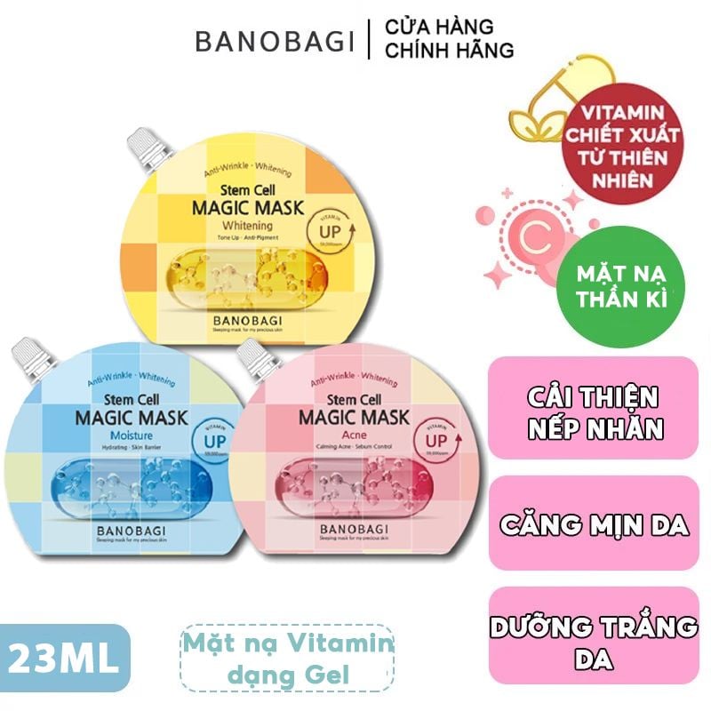 Mặt Nạ Ngủ Dưỡng Ẩm Trắng Da Banobagi Stem Cell Magic Mask 23ml