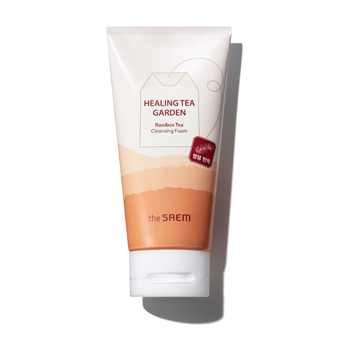 BUFFET - Sữa Rửa Mặt Tạo Bọt Cải Thiện Độ Đàn Hồi The Saem Healing Tea Garden Rooibos Tea Cleansing Foam 150ml