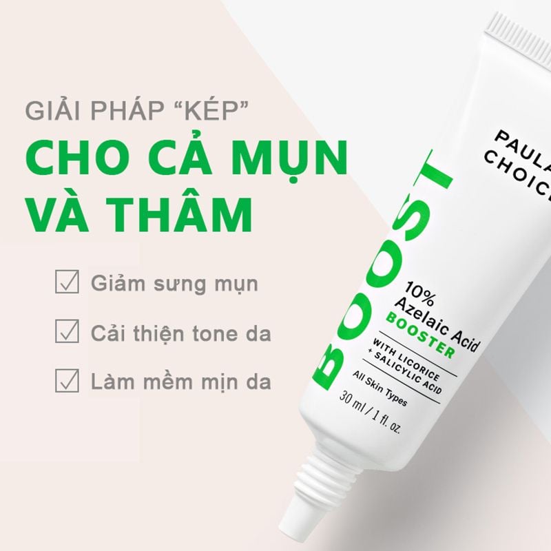 [Mini 5ml] Gel Dưỡng Da Giảm Mụn, Sáng Da, Làm Mờ Vết Thâm Paula's Choice 10% Azelaic Acid Booster Trial