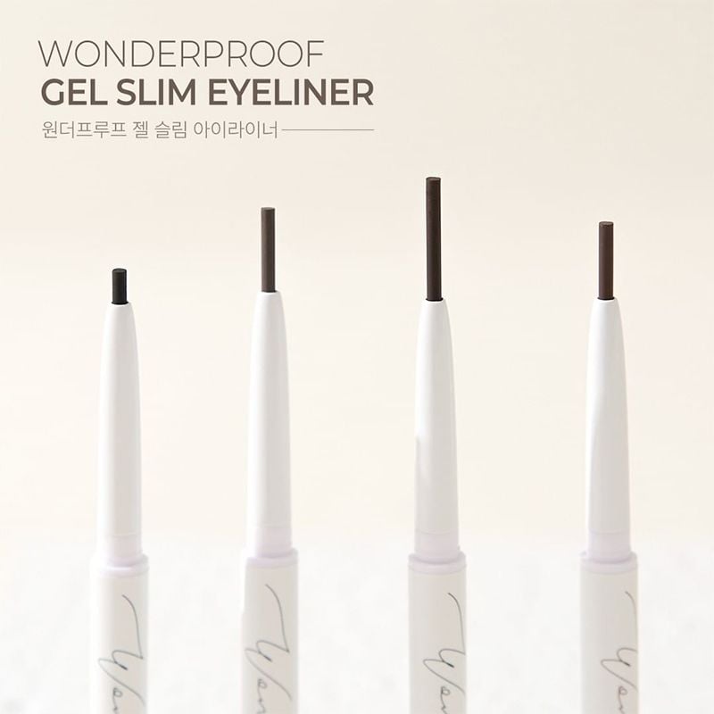 Chì Kẻ Mắt Siêu Mảnh, Lâu Trôi B.O.M Wonderproof Gel Slim Eyeliner 0.1g