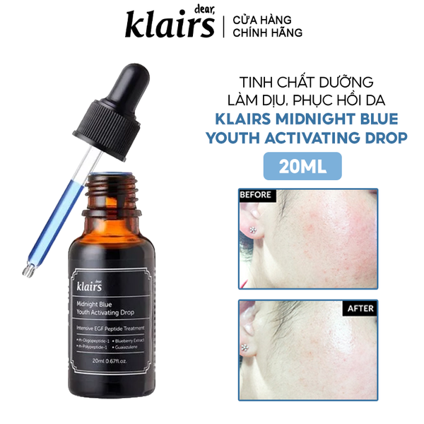  Serum Klairs Làm Dịu, Phục Hồi Da Klairs Midnight Blue Youth Activating Drop 20ml 