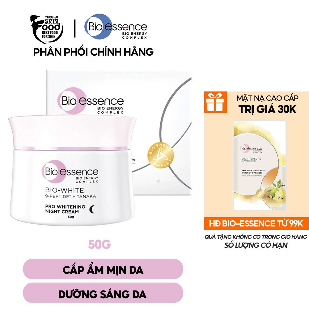 Kem Dưỡng Cấp Ẩm, Hỗ Trợ Dưỡng Sáng Da Ban Đêm Bio-essence Bio White Pro Whitening Night Cream 50g