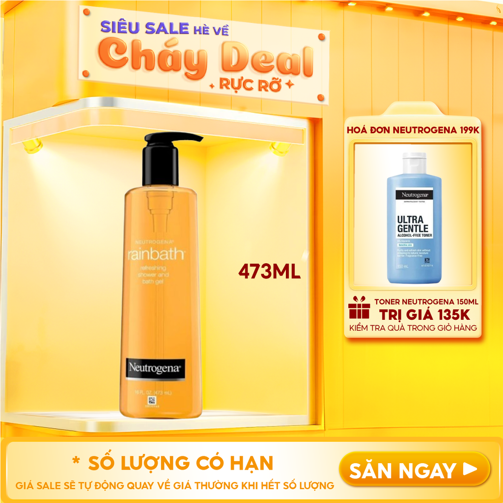 Sữa Tắm Neutrogena Dưỡng Ẩm Tươi Mới Dạng Gel Rainbath Refreshing Shower And Bath Gel 473ml