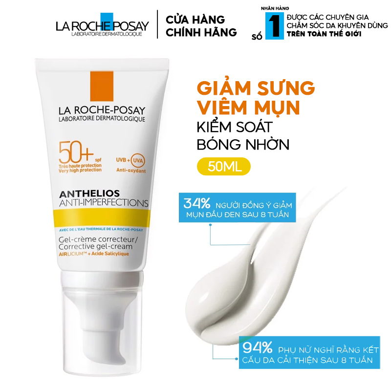 Kem Chống Nắng Giảm Mụn, Kiểm Soát Dầu La Roche-Posay Anthelios Anti-Imperfections SPF50+ 50ml