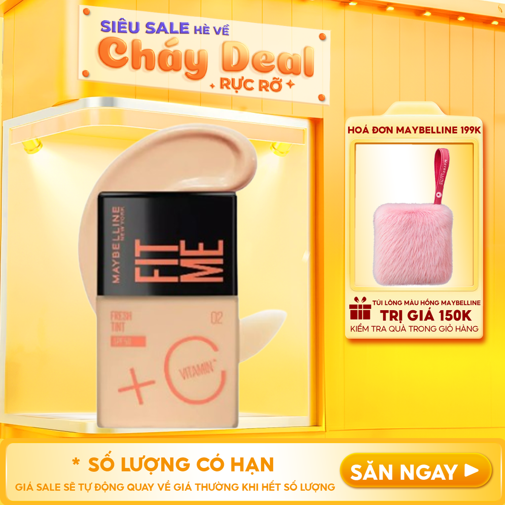 Kem Nền Tươi Mướt, Chống Nắng Bảo Vệ Da Maybelline New York Fit Me Fresh Tint SPF50/PA+++ 30ml