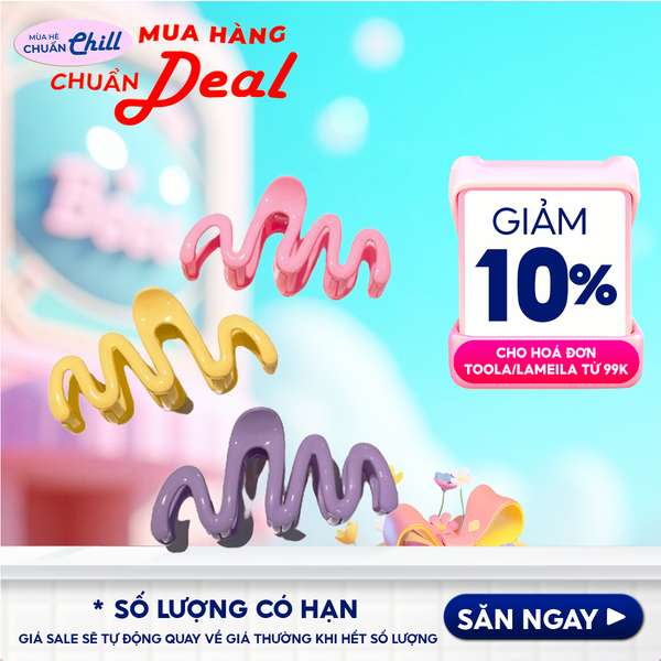 [NHẬP KHẨU] Kẹp Tóc Nhựa Hình Gợn Sóng, Mặt Trăng, Thanh Lịch Phong Cách Hàn Quốc TOOLA