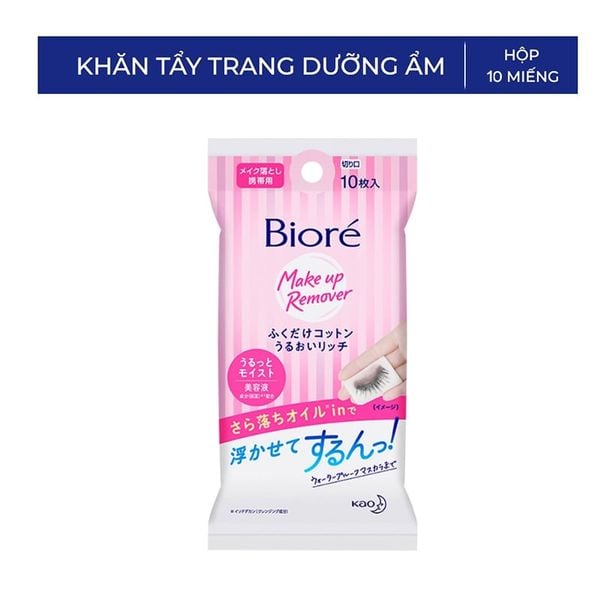  [Gói 10 Miếng] Khăn Tẩy Trang Bioré Cleansing Cotton Rich Moisture 